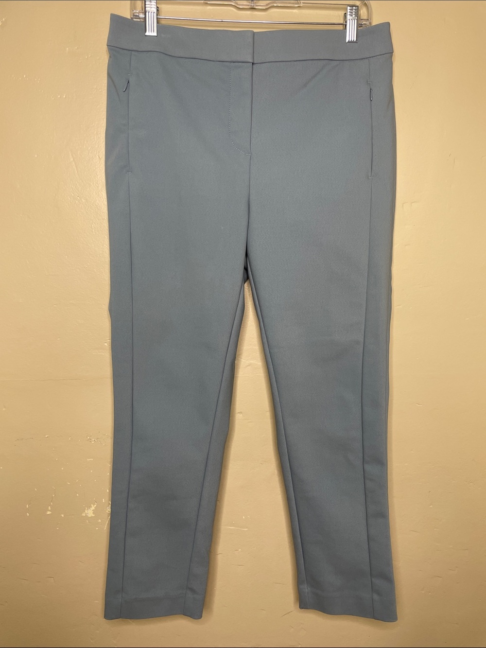 LOFT Blue Tapered Ankle Flat Front Corporate Career Pants Size 8